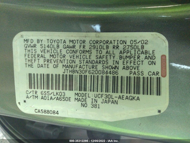 Lexus LS 430 2002 JTHBN30F620084486 Image 11