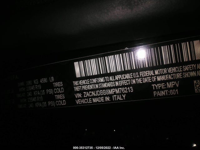 2021 Jeep Renegade, VIN: ZACNJDBB8MPM76213