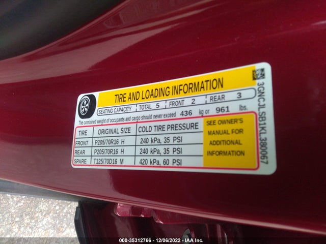Chevrolet Trax Lt 2019 3GNCJLSB1KL380067 Image 10