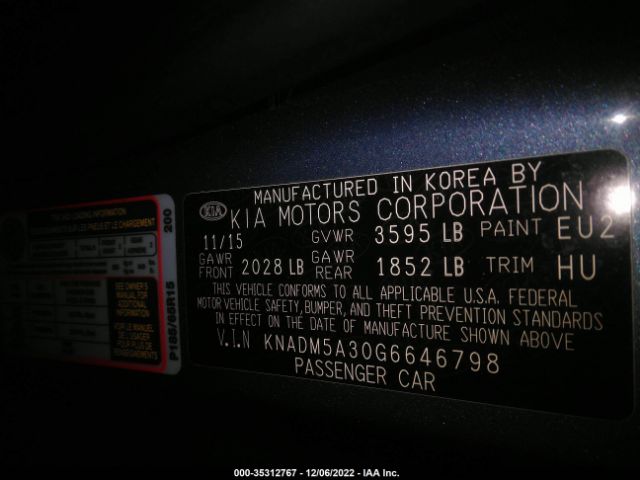 KNADM5A30G6646798 KIA RIO LX