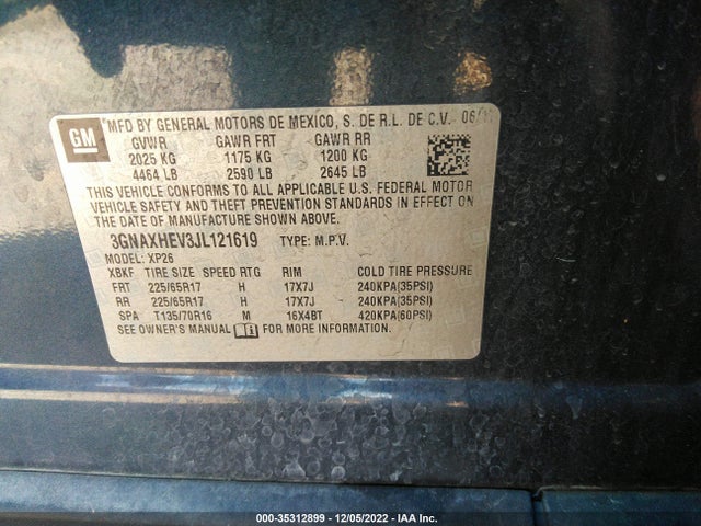 Chevrolet EQUINOX LS 2018 3GNAXHEV3JL121619 Image 11