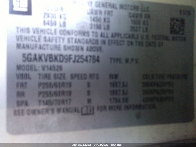 2015 Buick Enclave, VIN: 5GAKVBKD9FJ254784