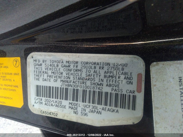 Lexus LS 430 2001 JTHBN30F010018742 Image 10