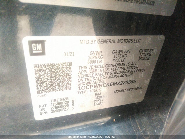 Chevrolet Silverado 1500 Custom 2021 1GCPWBEK6MZ220585 Image 9