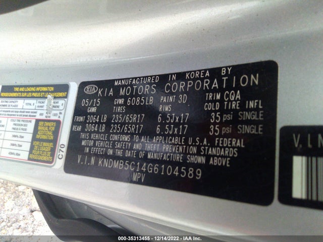KIA SEDONA LX 2016 KNDMB5C14G6104589 Image 9