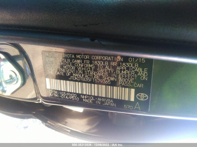 2015 Toyota Prius, VIN: JTDKDTB35F1579365