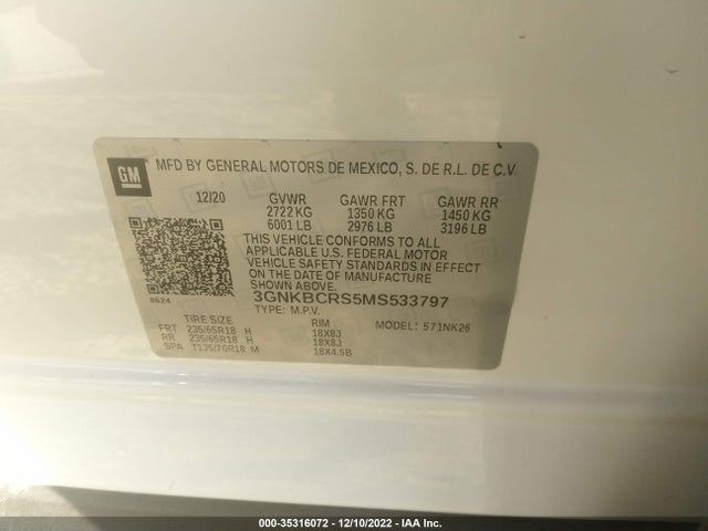 Chevrolet Blazer Lt 2021 3GNKBCRS5MS533797 Image 9