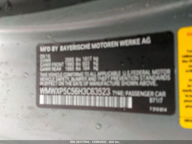 WMWXP5C56H3C63523 Mini Hardtop 2 Door Cooper