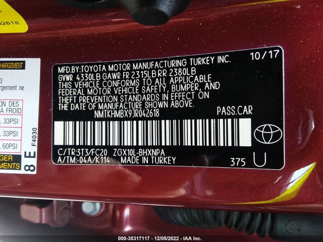 2018 Toyota CH-R, VIN: NMTKHMBX9JR042618