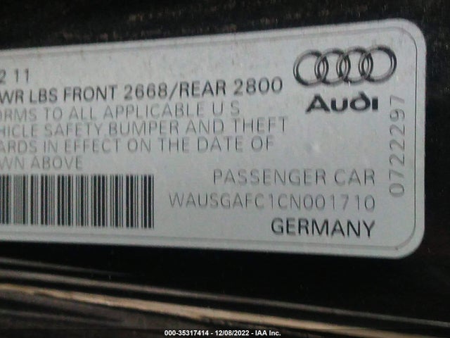 Audi A7 2012 WAUSGAFC1CN001710 Image 11