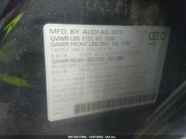 Audi Allroad Premium 2013 WA19FAFL4DA217851 Image 9