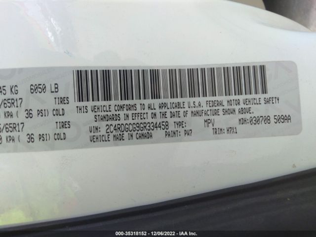 2C4RDGCG9GR334458 Dodge Grand Caravan Sxt