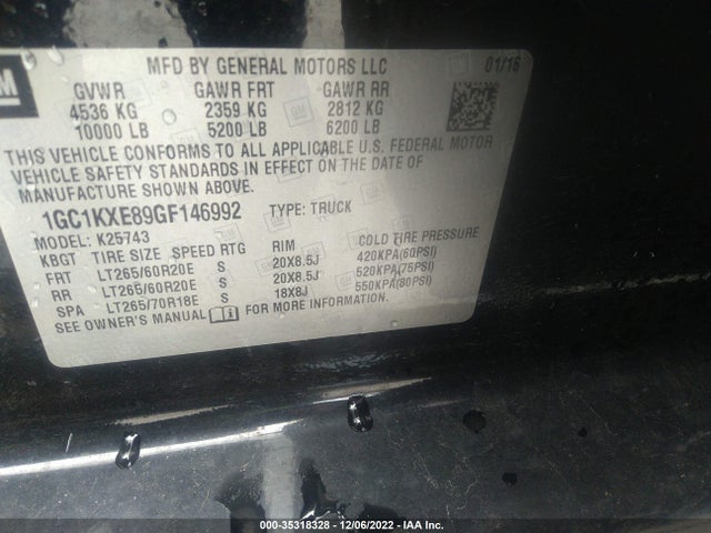 2016 Chevrolet Silverado 2500, VIN: 1GC1KXE89GF146992