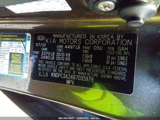 KNDPC3A24B7035979 KIA Sportage Ex