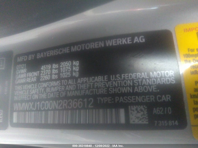 2022 Mini Clubman, VIN: WMWXJ1C00N2R36612