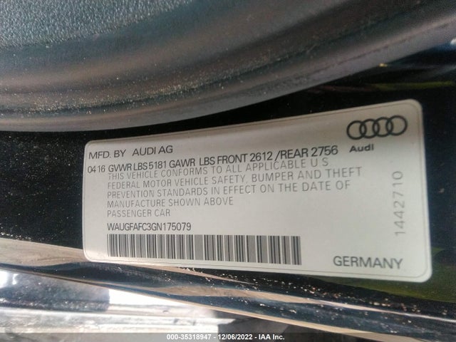 WAUGFAFC3GN175079 Audi A6 2.0t Premium Plus
