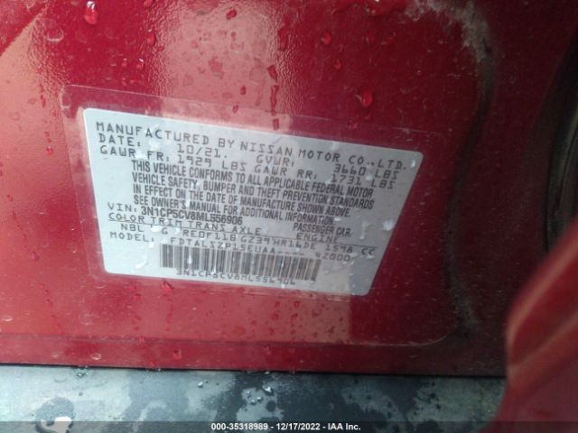 3N1CP5CV8ML556906 Nissan KICKS SV