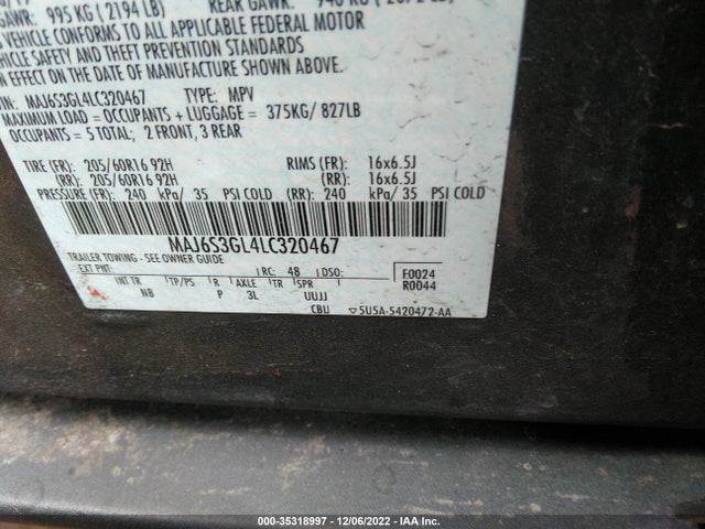 Ford Ecosport Se 2020 MAJ6S3GL4LC320467 Image 9