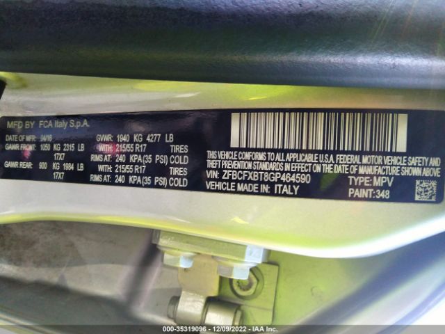 ZFBCFXBT8GP464590 Fiat 500X