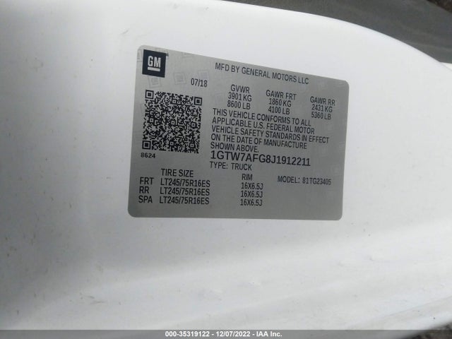 GMC SAVANA CARGO VAN 2018 1GTW7AFG8J1912211 Image 10