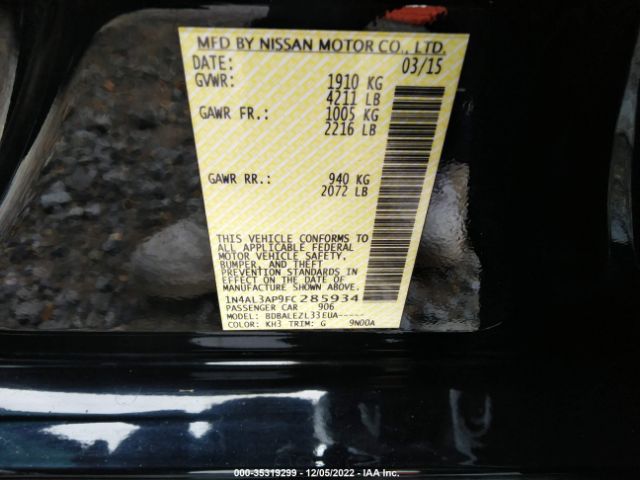 1N4AL3AP9FC285934 Nissan ALTIMA 2.5