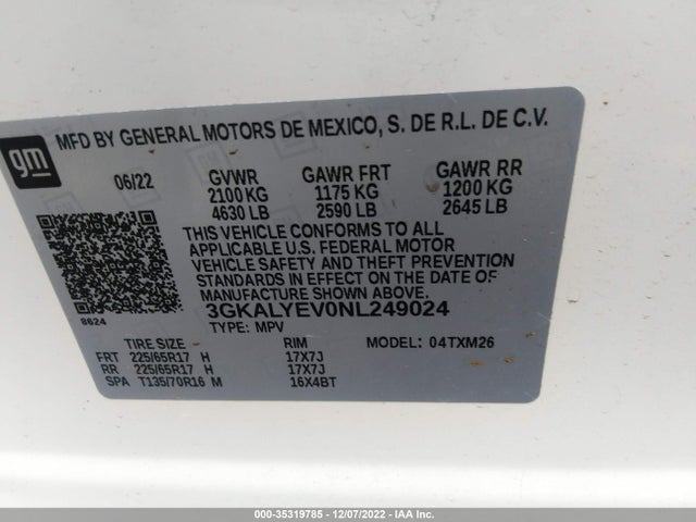 2022 GMC Terrain, VIN: 3GKALYEV0NL249024