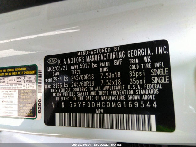 KIA Telluride 2021 5XYP3DHC0MG169544 Image 11