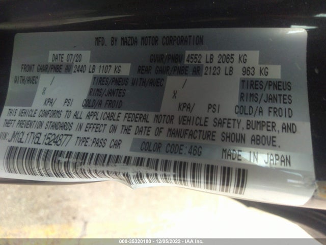 2020 Mazda 6, VIN: JM1GL1TY6L1524877