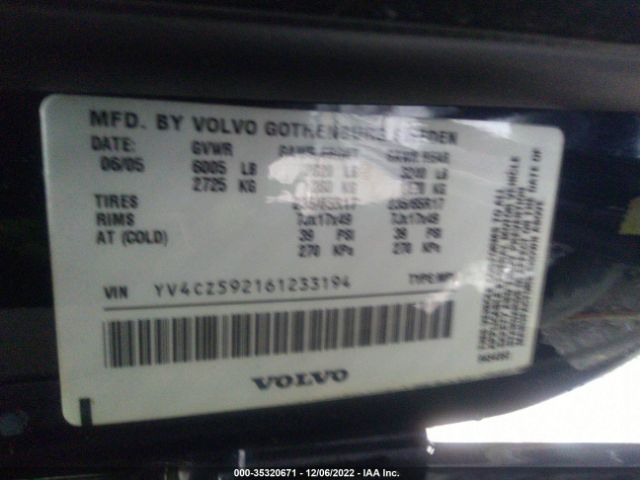 YV4CZ592161233194 Volvo XC90