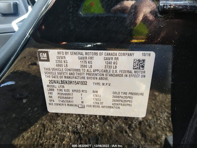 Chevrolet EQUINOX LS 2017 2GNALBEK0H1541932 Image 9