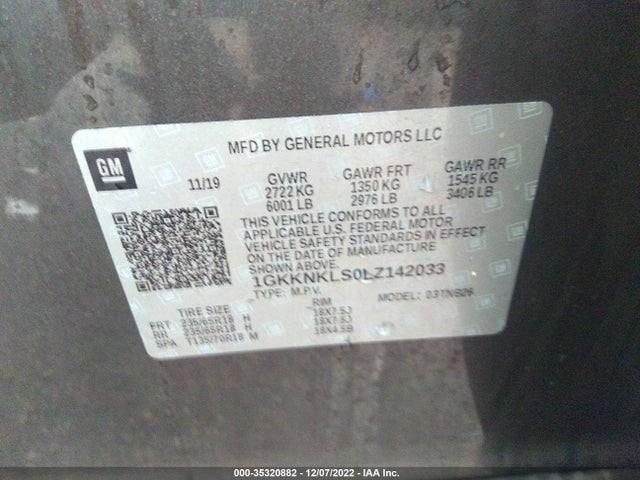 2020 GMC Acadia, VIN: 1GKKNKLS0LZ142033