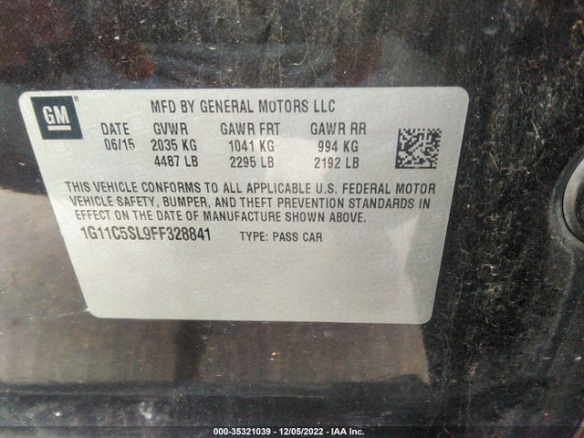 Chevrolet MALIBU LT 2015 1G11C5SL9FF328841 Image 11