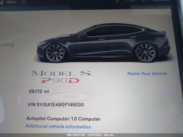 2016 Tesla Model S, VIN: 5YJSA1E49GF146030