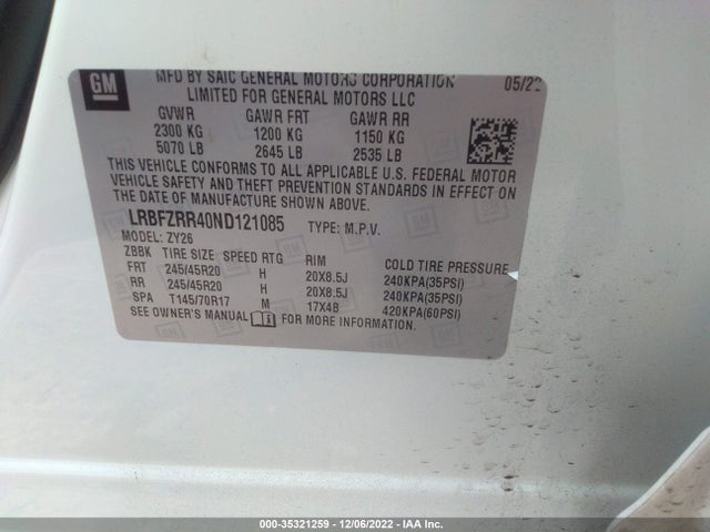 2022 Buick Envision, VIN: LRBFZRR40ND121085