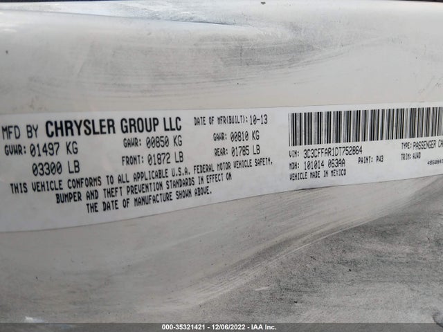 3C3CFFAR1DT752864 Fiat 500 POP