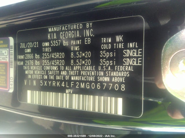 KIA Sorento Sx Prestige 2021 5XYRK4LF2MG067708 Image 10