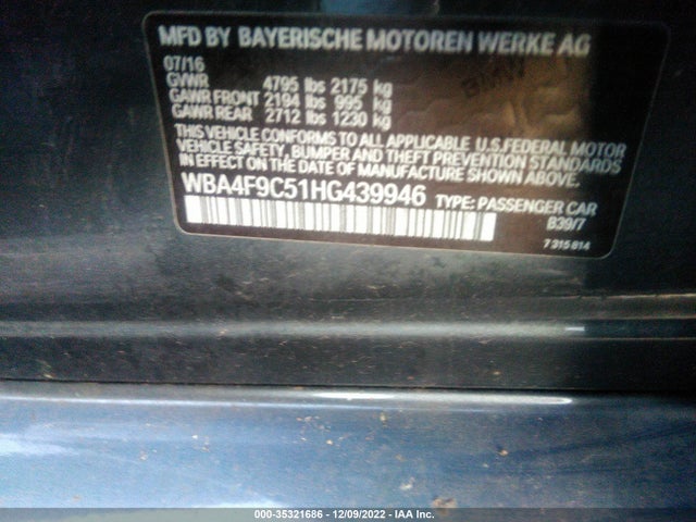 2017 BMW 4 Series, VIN: WBA4F9C51HG439946