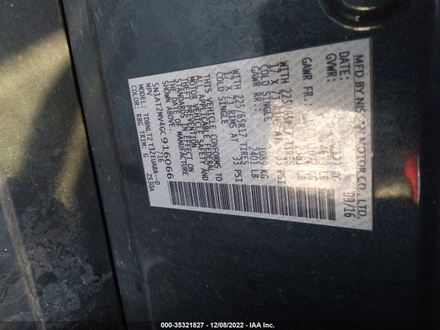 2016 Nissan Rogue, VIN: 5N1AT2MV4GC916066