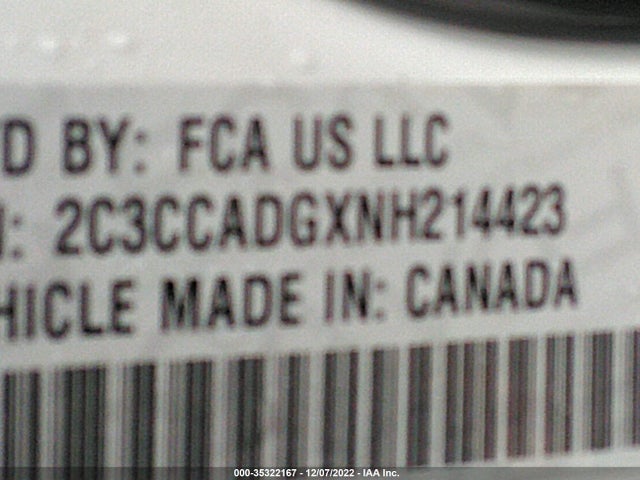 2022 Chrysler 300, VIN: 2C3CCADGXNH214423