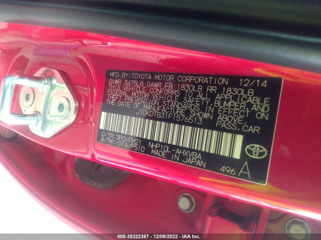 2015 Toyota Prius, VIN: JTDKDTB31F1576513