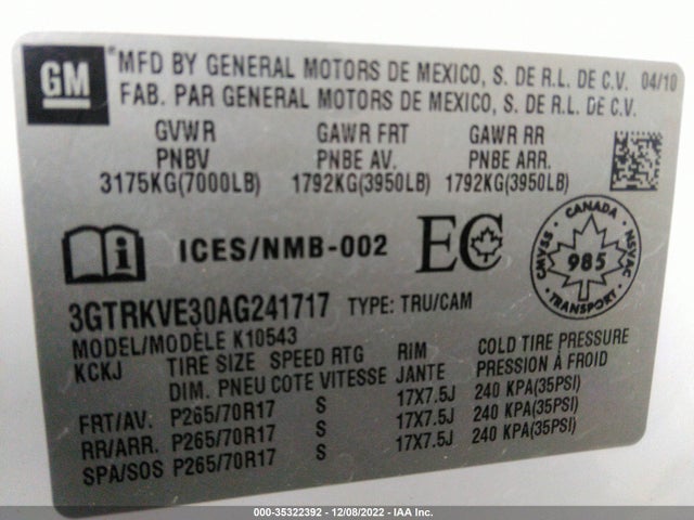 GMC Sierra 1500 Sle 2010 3GTRKVE30AG241717 Image 10