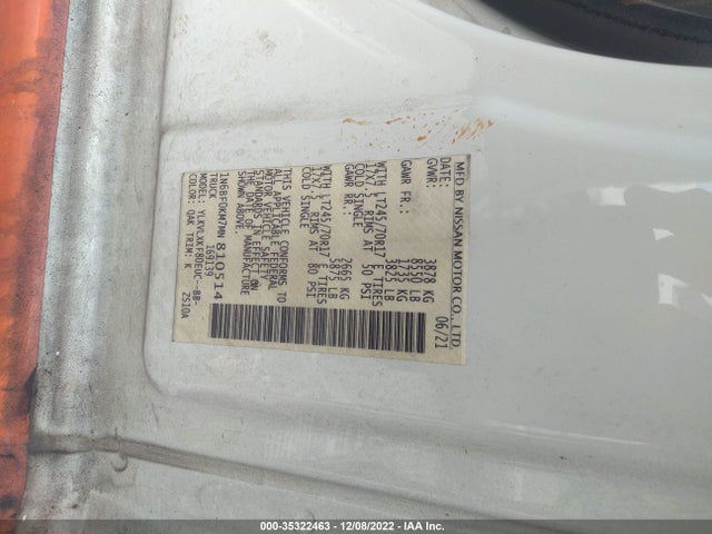 2021 Nissan NV, VIN: 1N6BF0KM7MN810514