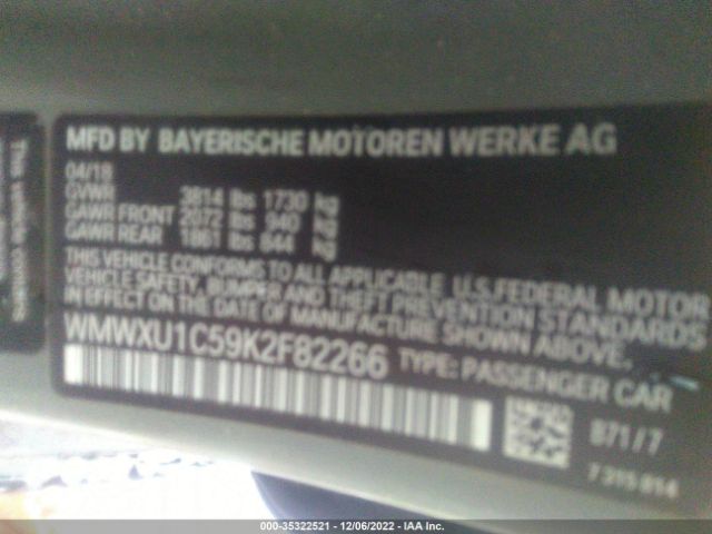 WMWXU1C59K2F82266 Mini Cooper