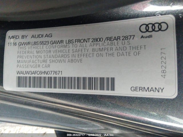 2017 Audi A7, VIN: WAUW3AFC6HN077671