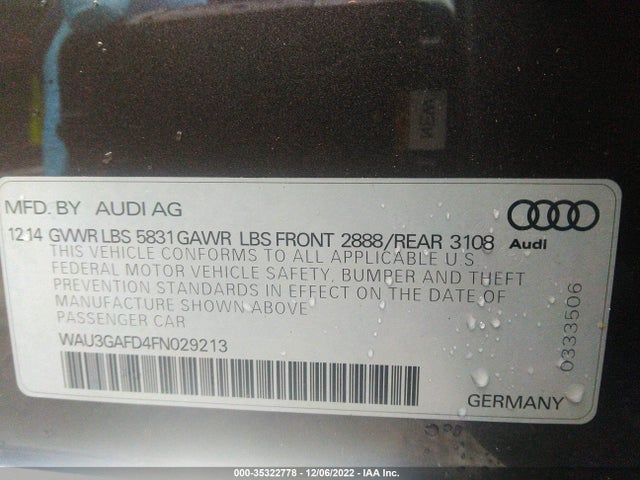 2015 Audi A8, VIN: WAU3GAFD4FN029213