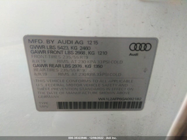 WA1L2AFP6GA092182 Audi Q5 Premium Plus