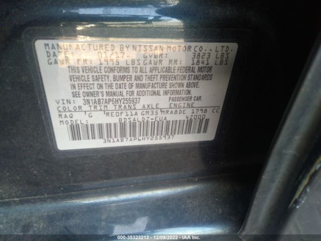 3N1AB7AP6HY255937 Nissan SENTRA SV