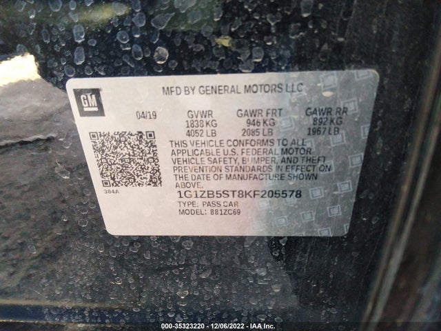 Chevrolet MALIBU LS 2019 1G1ZB5ST8KF205578 Image 10