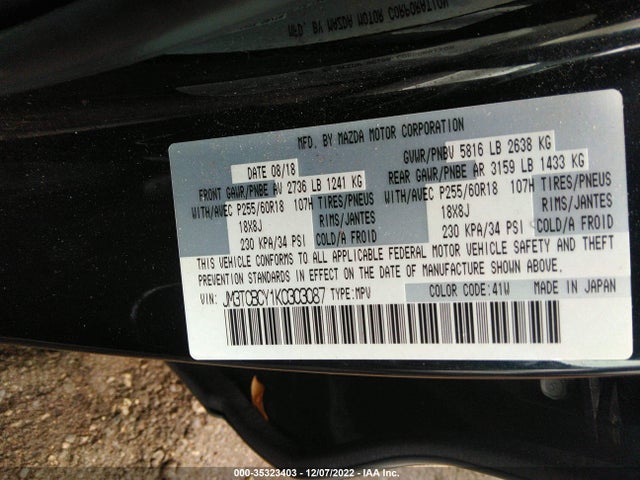 2019 Mazda CX-9, VIN: JM3TCBCY1K0303087