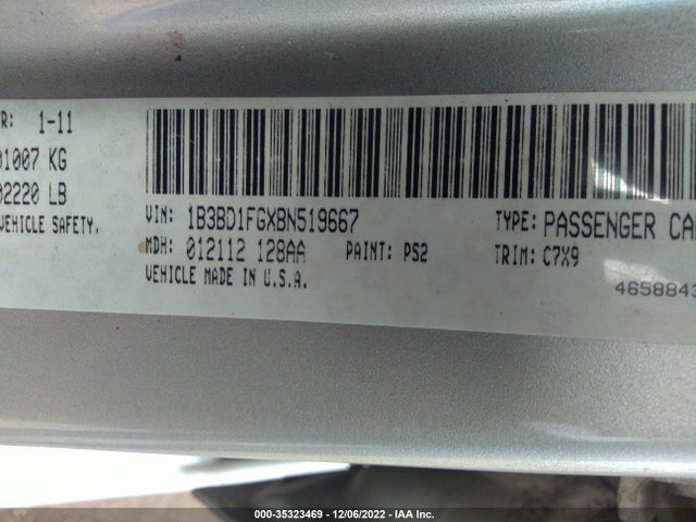 Dodge Avenger Heat 2011 1B3BD1FGXBN519667 Image 10